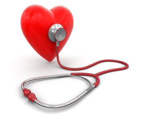 stethoscope and heart (clipping path included)