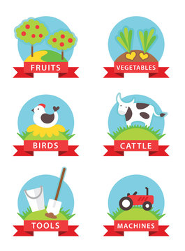 farm and gardening vector icons