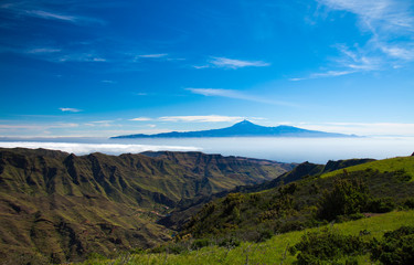Obraz premium La Gomera, view towards Teide