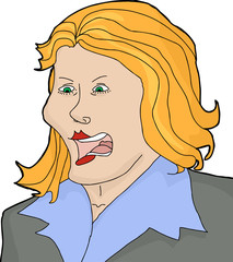 Isolated Blond Yelling