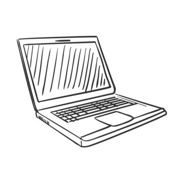 hand draw doodle laptop