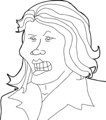 Upset Lady Illustration