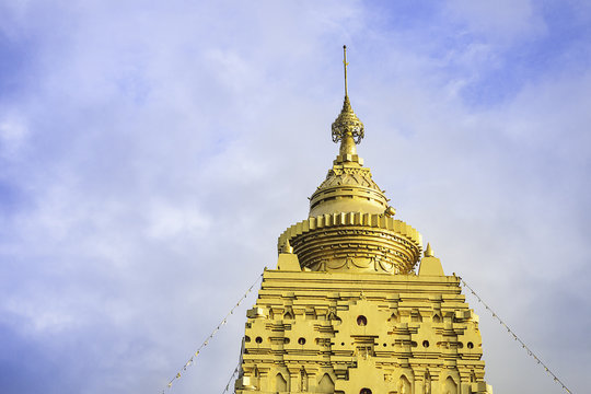 Golden Pagoda at Sangklaburi , Kanchanaburi Province,Thailand.