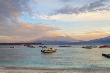 View of Lombok from Gili T