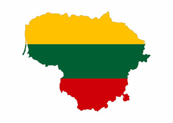 lithuania flag map