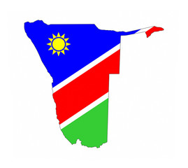 namibia flag map