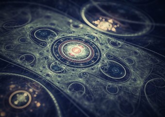 Dark abstract fractal background with maco effect