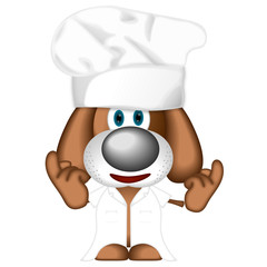 Dog Pup Puppy Cook Cooking Hat Chef cuisine comic cartoon
