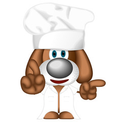 Dog Pup Puppy Cook Cooking Hat Chef cuisine comic cartoon
