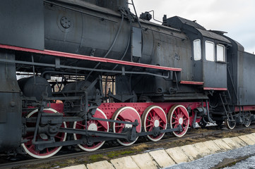 Fototapeta na wymiar Retro steam railway train
