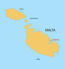 Fototapeta premium yellow map of Malta