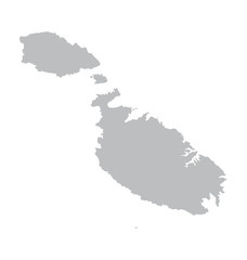 grey map of Malta - obrazy, fototapety, plakaty