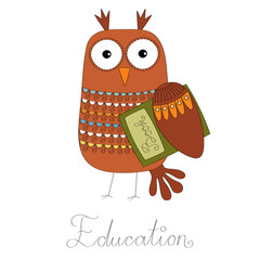 Owl education symbol vector illustration