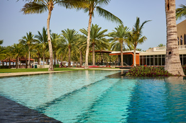 Luxury swimming pool a tropical resort