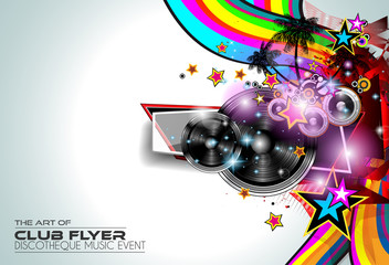 Disco Flyer Art for Music Event backgrounds, posters, brochure