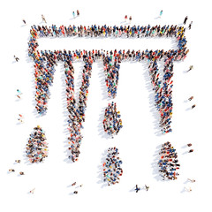 people in the form of icicles.