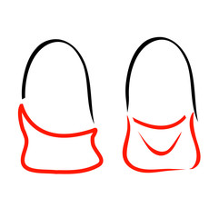 Abstract drawing of stylish handbags- handbag fashion logo