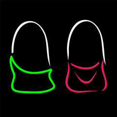 Abstract drawing of stylish handbags- handbag fashion logo
