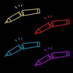 A set of Broken pencils- abstract logo