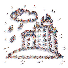 people in the form of  city.