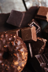 Set of chocolate, closeup