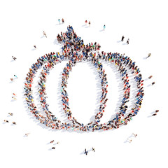 people in the shape of a pumpkin.
