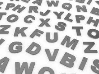 letters of the English alphabet.