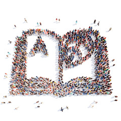 people in the form of school alphabet.