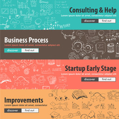 Flat design concepts for startups, consulting