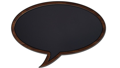 Kreidetafel in Sprechblasenform Blanko