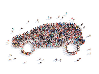 people in the form of car.