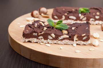 chocolate brownies with peanuts