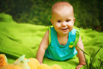 Adorable Toddler Baby Girl playing