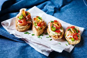 Antipasti. Italian food bruschetta.