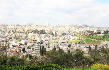 Fototapeta na wymiar Panorama of Jerusalem from Mount of Olives.