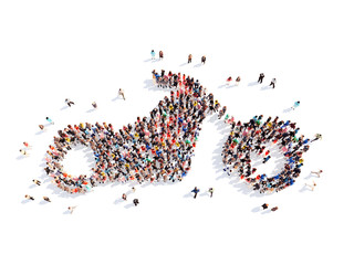 people in the form of a motorcycle.