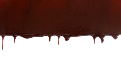 Chocolate stream isolated on white