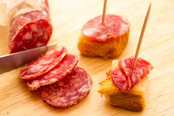 Sliced salami
