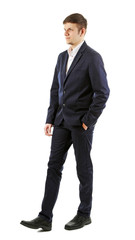 Elegant man in suit isolated on white