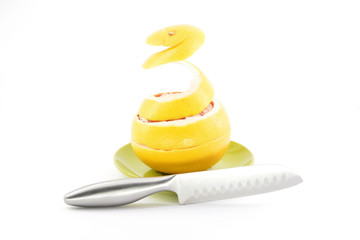 Grapefruit peel on a white background