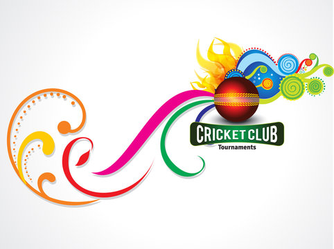 colorful cricket background with magical wave