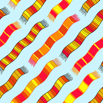 Background with striped scarves.  Seamless vector pattern.