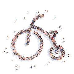 people in the form of children bicycle.
