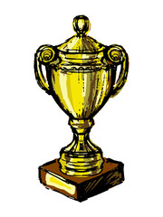 vector illustration of Trophy cup