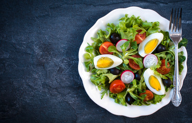 Boiled eggs salad