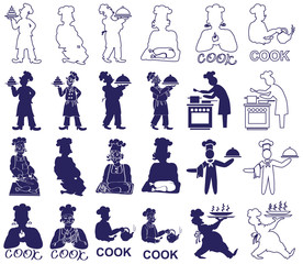 cook icons on white