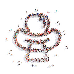 people in the form of childrens cowboy hat.