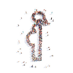 people in the form of a pregnant woman.