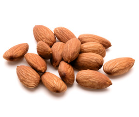almond nuts isolated on white background close up
