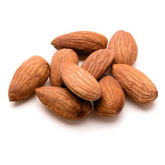 almond nuts isolated on white background close up